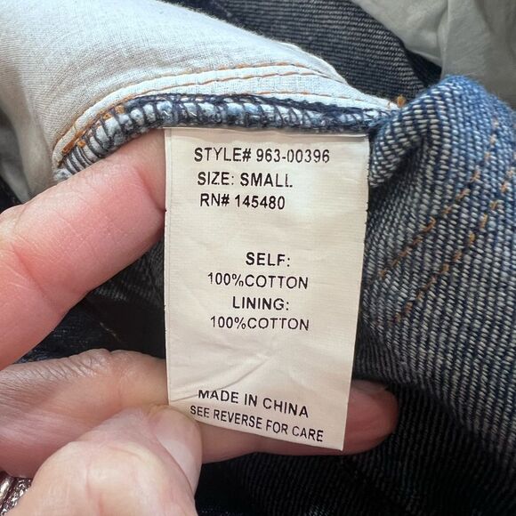 High Rise Dark Wash Wide Leg Cropped Jeans Modern Vintage Aesthetic Sz S - Picture 8 of 12